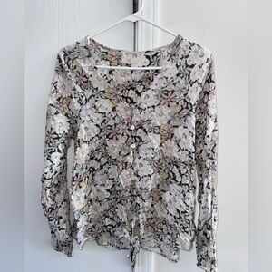 Cupio Long Sleeve Floral Blouse